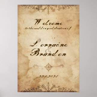 Viking Norse Saga Wedding Welcome Sign Poster