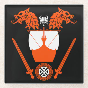 Viking Norsemen Glass Coaster