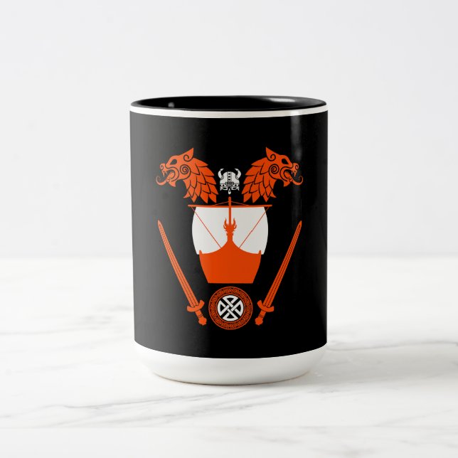 Viking Norsemen Two-Tone Coffee Mug (Center)