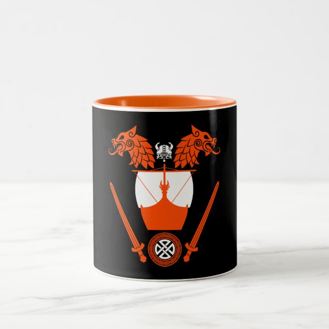 Viking Norsemen Two-Tone Coffee Mug (Center)