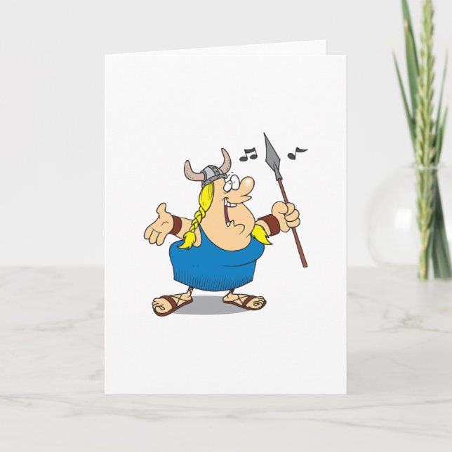 Viking Opera Singer Greeting Cards (Front)