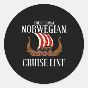 Viking Original Norwegian Cruise Line Funny Men Wo Classic Round Sticker