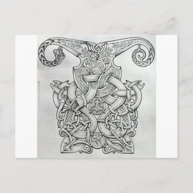 VIKING & OSEBERG KNOTWORK DESIGN POSTCARD (Front)