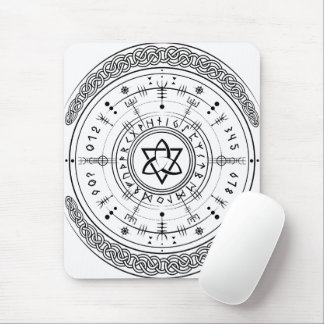 Viking Pagan Asatru Runic Compass, Vegvisir Runes  Mouse Mat