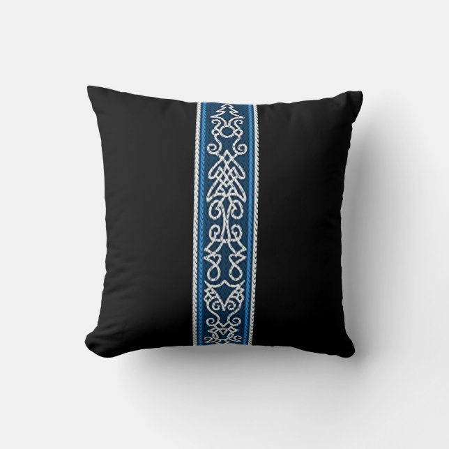 Viking Pattern Blue Cushion (Front)