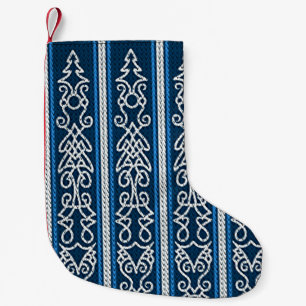 Viking Pattern Blue Small Christmas Stocking