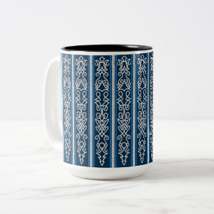 Viking Pattern Blue Two-Tone Coffee Mug