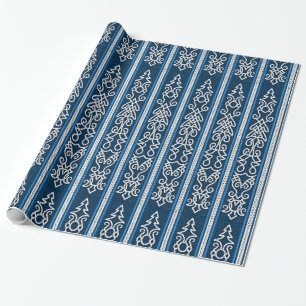 Viking Pattern Blue Wrapping Paper