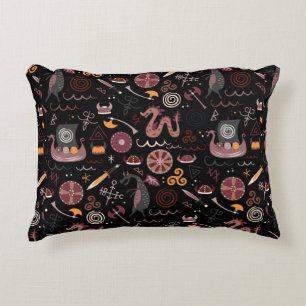 Viking pattern seamless design graphic decorative cushion