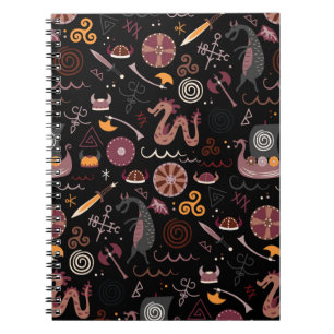 Viking pattern seamless design graphic notebook