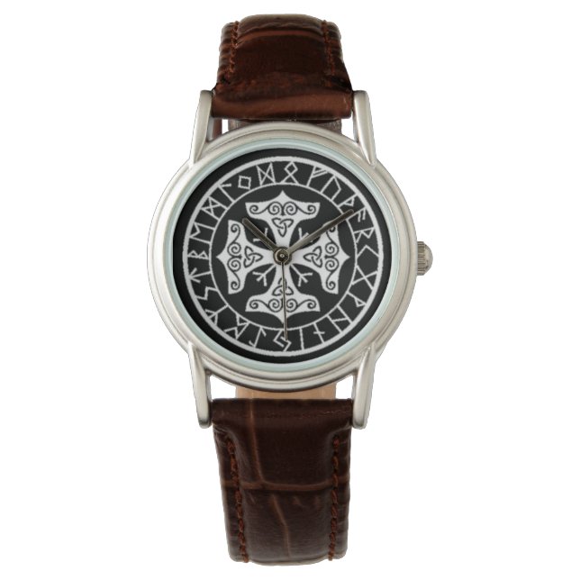 Viking Protection Runes Talisman Protection Watch (Front)