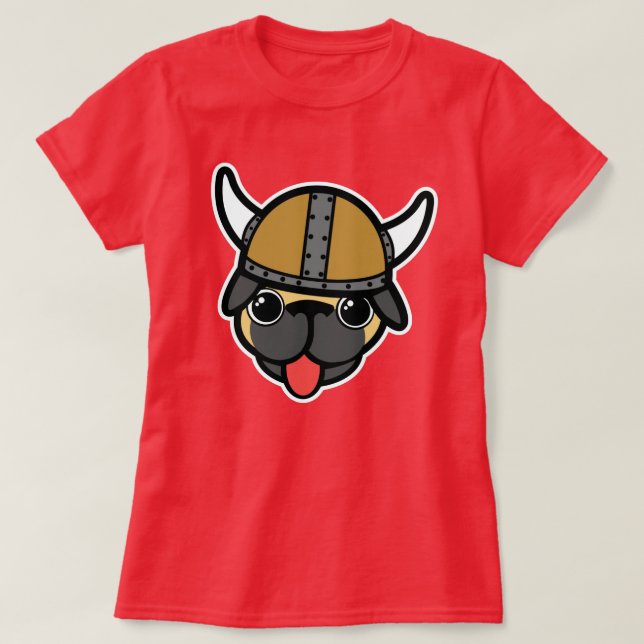 Viking Pug T-Shirt (Design Front)
