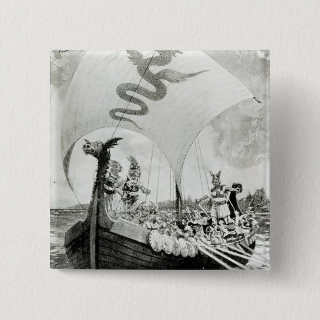 Viking Raiders 15 Cm Square Badge (Front)