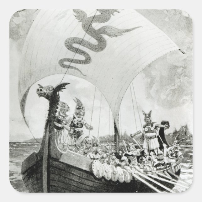 Viking Raiders Square Sticker (Front)