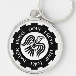 Viking Raven Banner Odin Thor Frigg Key Ring