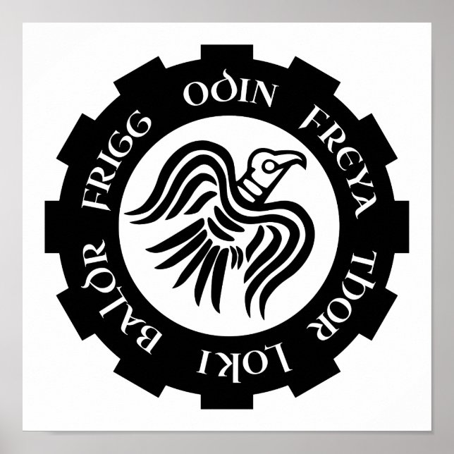 Viking Raven Banner Thor Freya Loki Poster (Front)