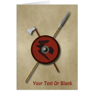 Viking Raven Shield And Weapons