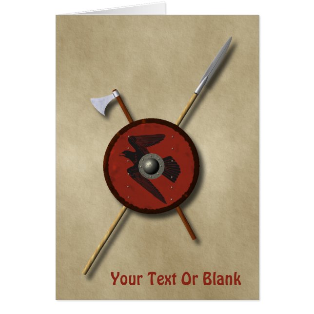 Viking Raven Shield And Weapons (Front)