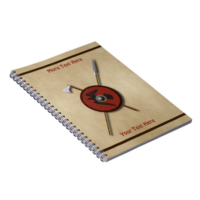 Viking Raven Shield And Weapons Notebook (Right Side)