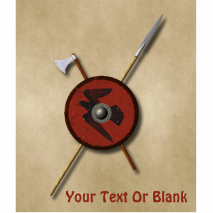 Viking Raven Shield And Weapons Photo Sculpture Magnet