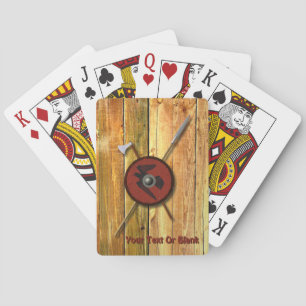 Viking Raven Shield And Weapons Playing Cards