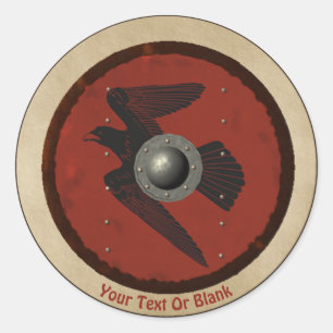 Viking Raven Shield Classic Round Sticker