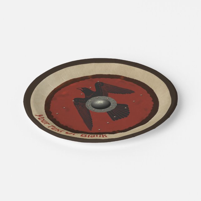 Viking Raven Shield Paper Plate (Angled)
