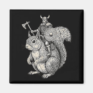 Viking Riding Squirrel Funny Warrior Art  Magnet