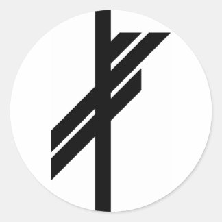 Viking Rune - Luck - black Classic Round Sticker