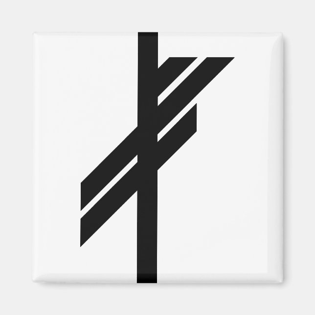 Viking Rune - Luck - black Magnet (Front)
