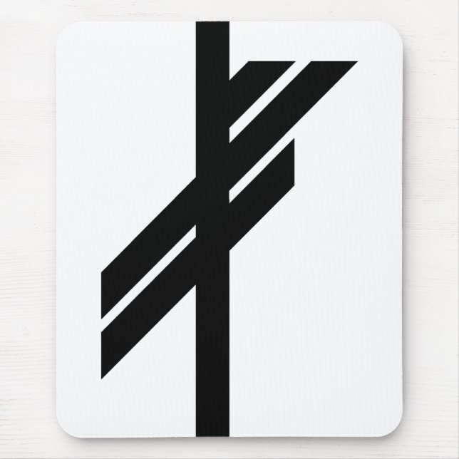 Viking Rune - Luck - black Mouse Mat (Front)