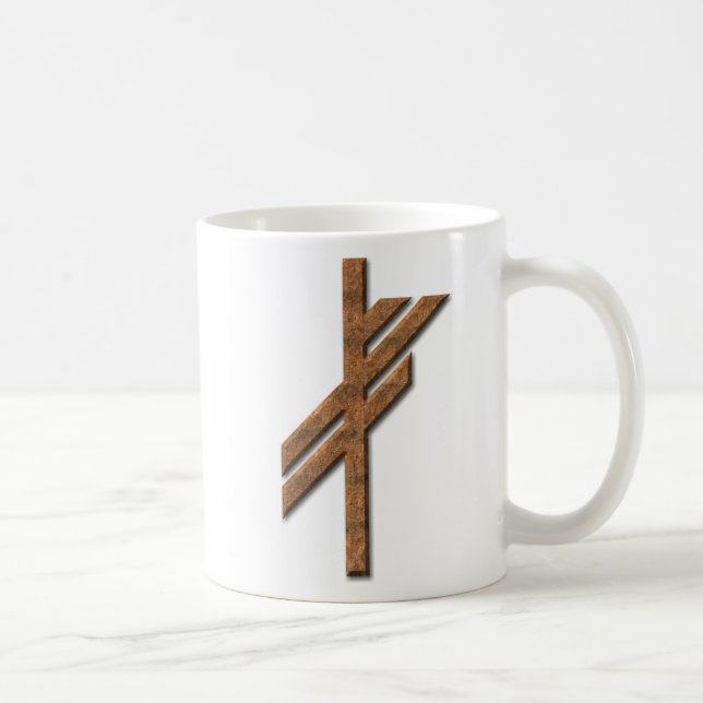 Viking rune - luck - rust coffee mug (Right)