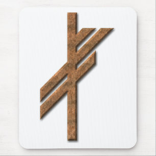 Viking rune - luck - rust mouse mat