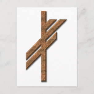 Viking rune - luck - rust postcard