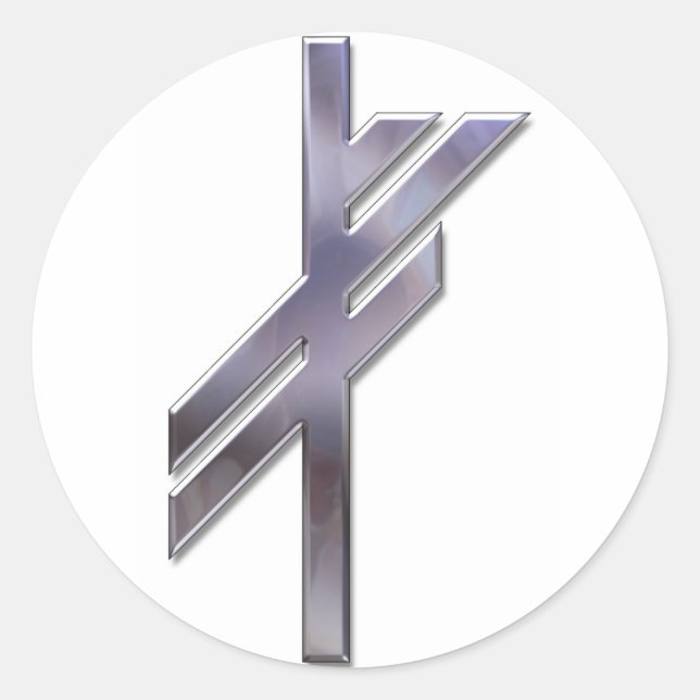 Viking Rune-luck-silver Classic Round Sticker (Front)