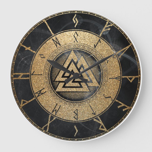 Viking Runes Large Clock (Front)