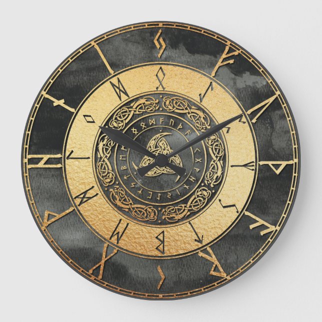 Viking Runes Large Clock (Front)