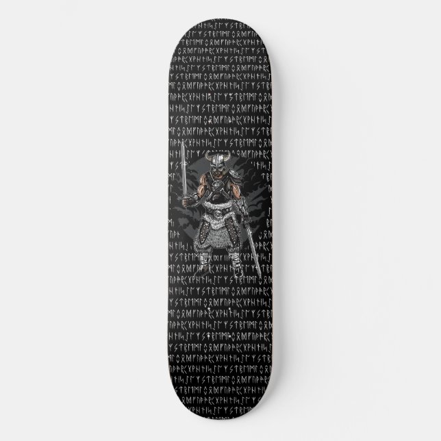 Viking Runes Warrior Swords Skateboard (Front)