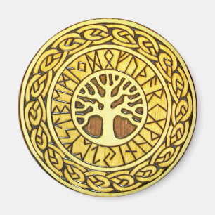 Viking Runes with Tree Refrigerator Magnet