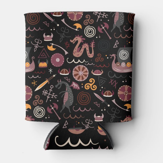 Viking: Seamless, Graphic Design. Can Cooler (Front)