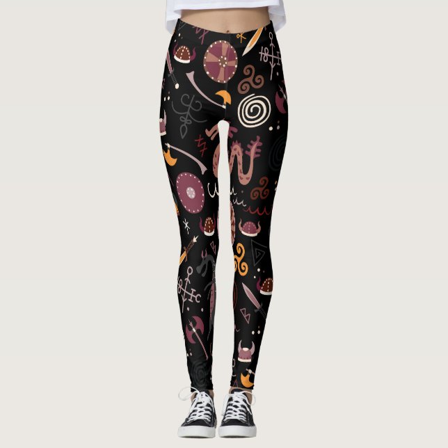 Viking: Seamless, Graphic Design. Leggings (Front)
