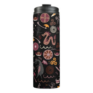 Viking: Seamless, Graphic Design. Thermal Tumbler
