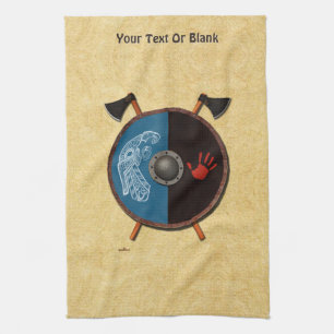 Viking Shield and Axes Tea Towel