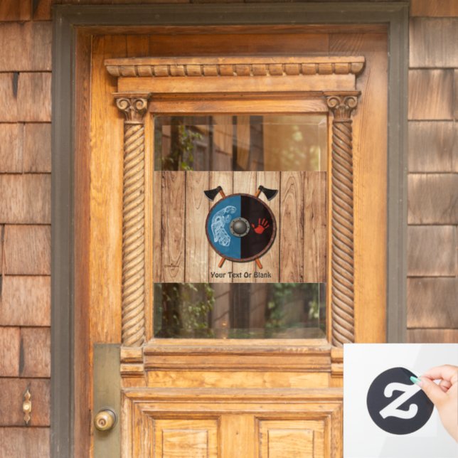 Viking Shield and Axes Window Cling (Home Door)