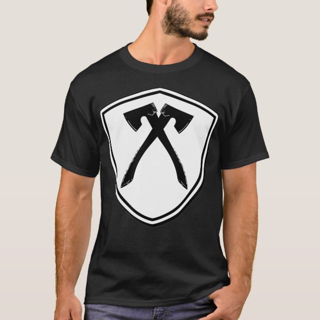 Viking Shield Axe Throwing Vintage Graphic T-Shirt (Front)