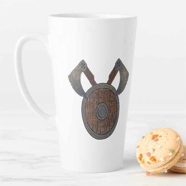Viking Shield & Axes Latte Mug (In Situ)