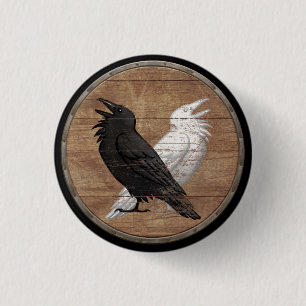 Viking Shield Button - Odin's Ravens