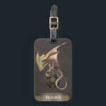 Viking Shield Dragon Bronze Ancient Rustic Luggage Tag<br><div class="desc">This design was created though digital art. It may be personalised in the area provided by changing the photo and/or text. Or it can be customised by choosing the click to customise further option and delete or change the colour the background, add text, change the text colour or style, or...</div>