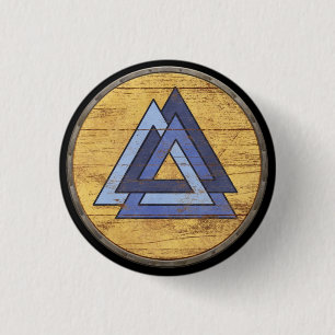 Viking Shield Emblem - Valknut 3 Cm Round Badge