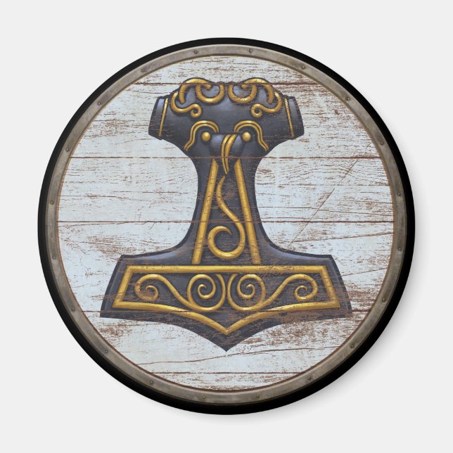 Viking Shield Magnet - Mjolnir (Front)